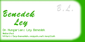 benedek ley business card